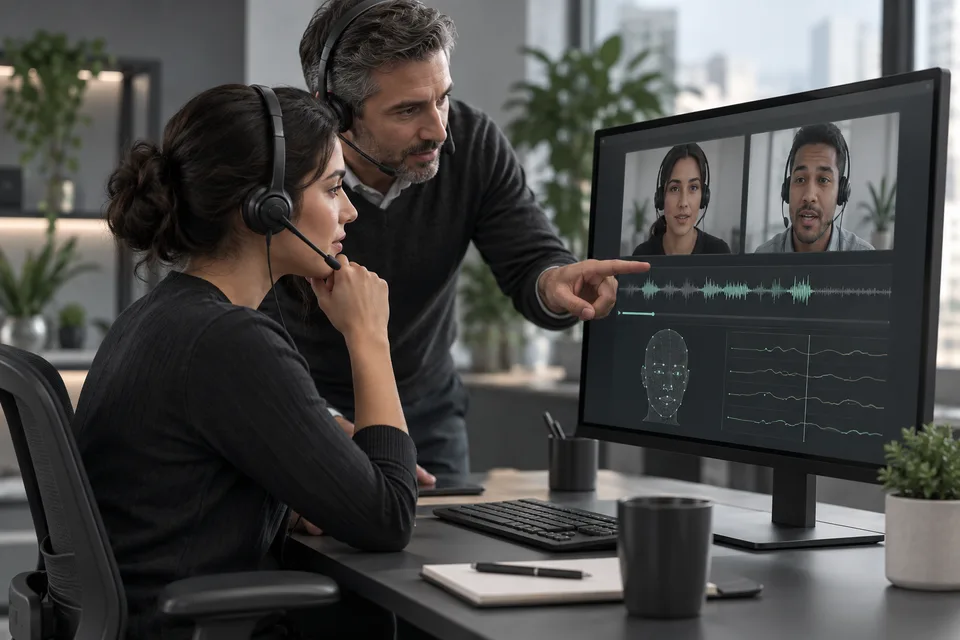 Support and sales teams: example of reviewing facial movement on a device